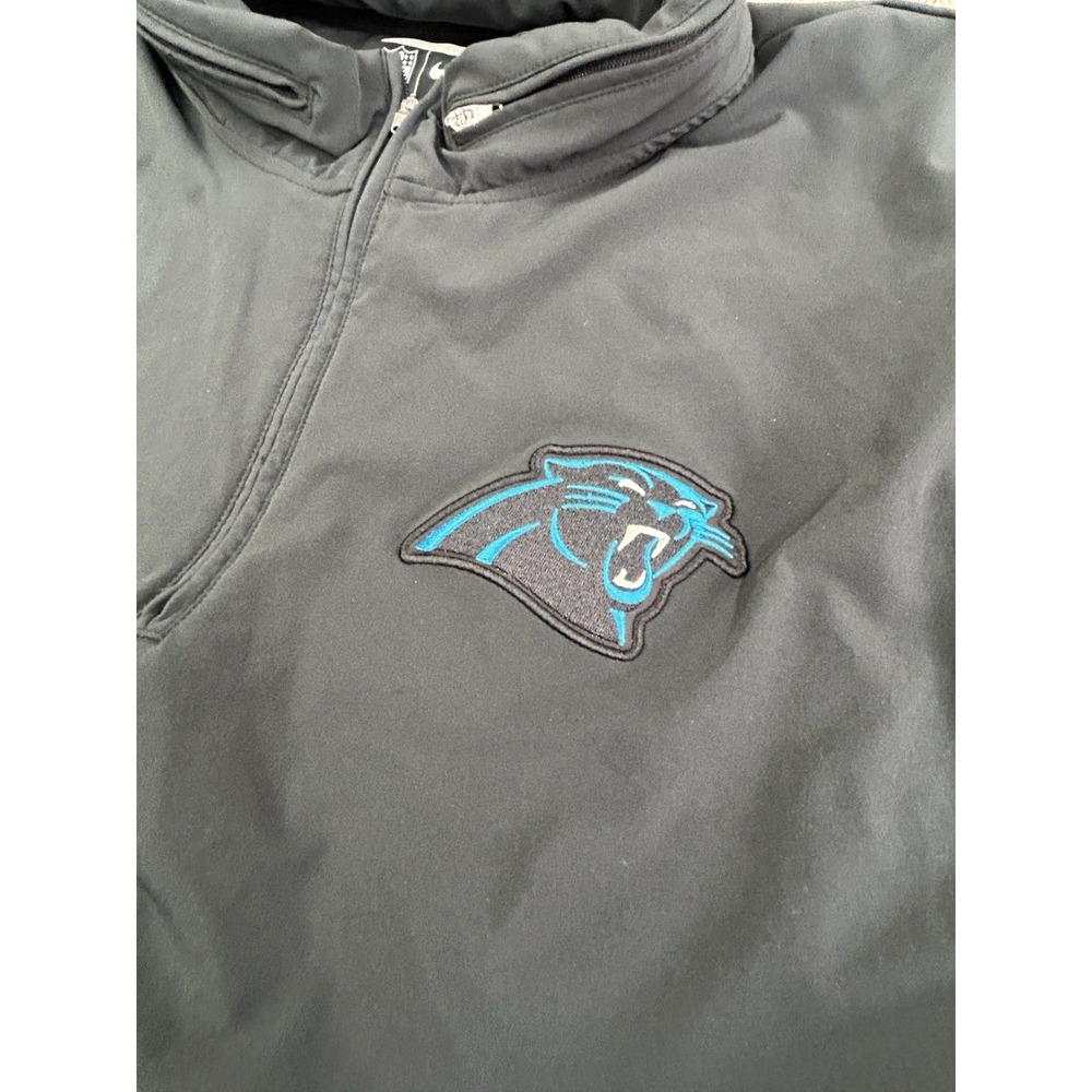 Nike NFL On-Field Carolina Panthers Black Short Sleeve 1/4 Zip Coaches Jacket XL